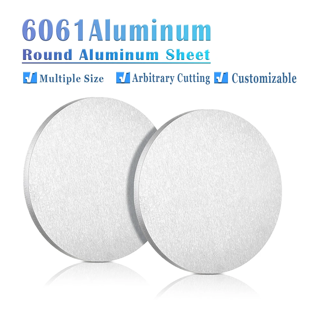 

6061 Aluminum Round Plate 1-10mm Thick | 100-300mm Dia Precision Metal Disc Custom Laser Cut for CNC/DIY