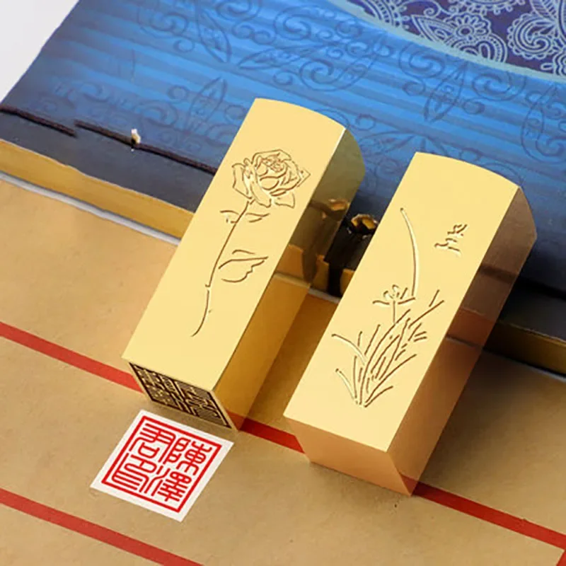 Wax Chinese Name Private Signature Brass Seal Traditional Chinese Calligraphy Writting Painting Seal Name Stamp Chapter