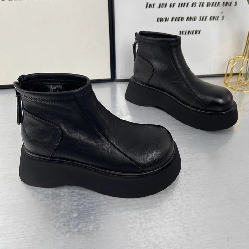 

Женские ботильоны на плоской подошве и платформе, модная модельная спортивная обувь, повседневные женские кроссовки, зимние ботинки, новинка 2025 года, Mujer De Chelsea Botas