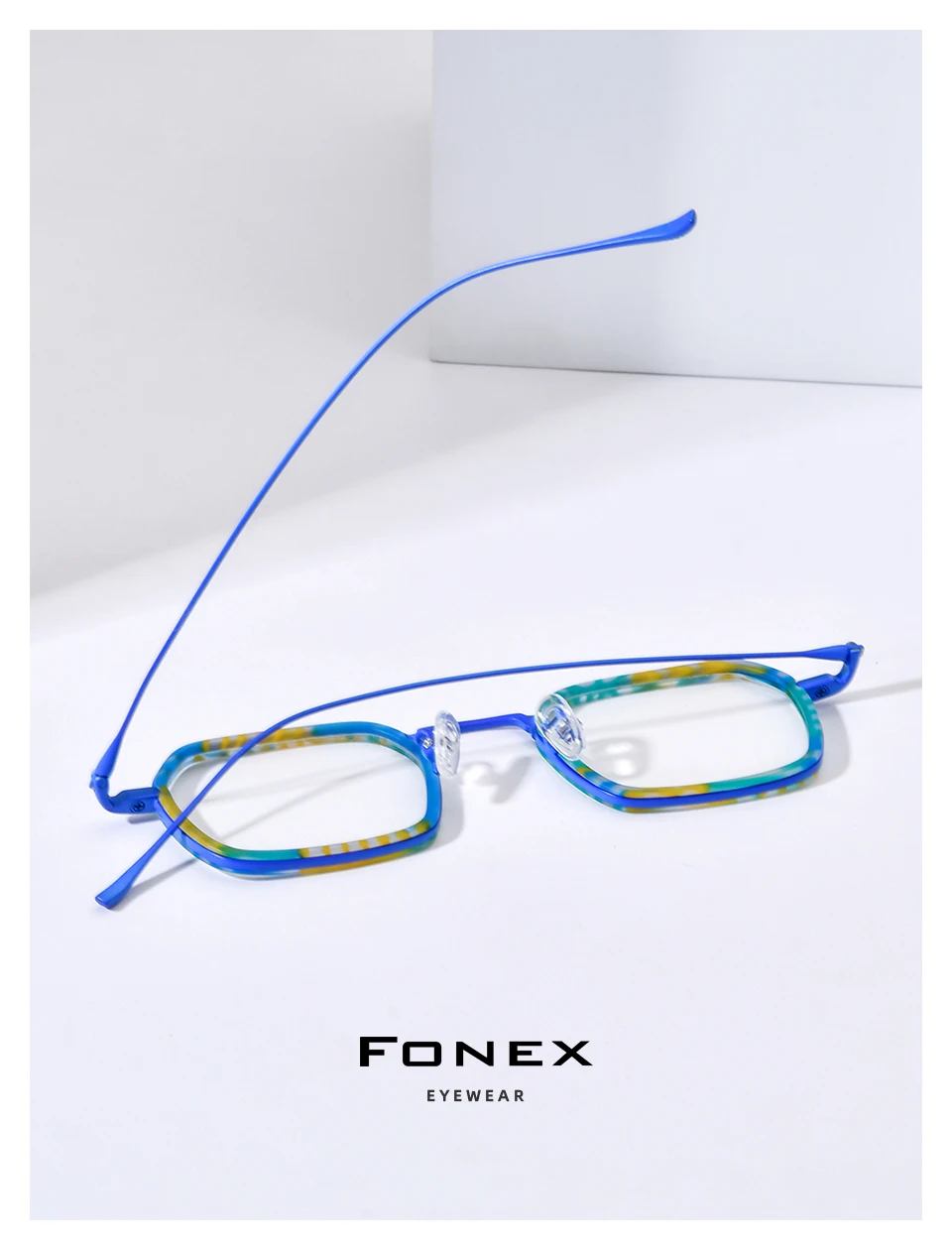 FONEX Acetat Titan Brille Rahmen Frauen 2025, Neue Mode Marke Design Retro Kleine Runde Brillen Männer Vintage Brillen 85844 – Detail 15