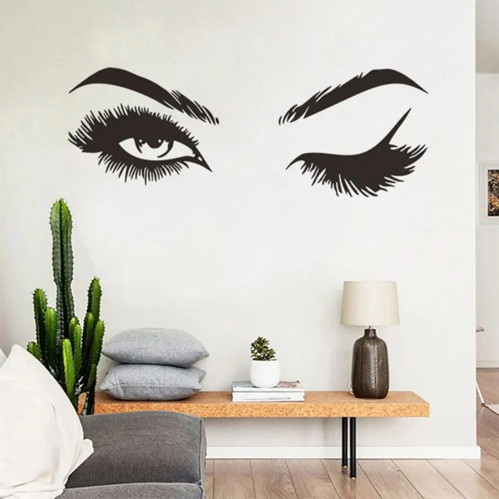 Eyelashes Wall Sticker Self-adhesive Decorative Removeable Decorate Creative Artistic Background Stickers Home Decoration