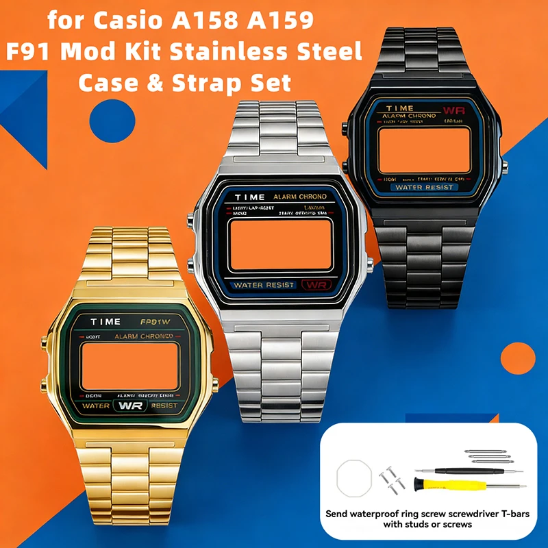 �y�Z�[�����z�J�V�I A158 A159 F-91W A168W A159W F91W�p�X�e�����X�X�`�[�������L�b�g�A�A�b�v�O���[�h�\���b�h���^���V���o�[�P�[�X�E�H�b�`�V�F��