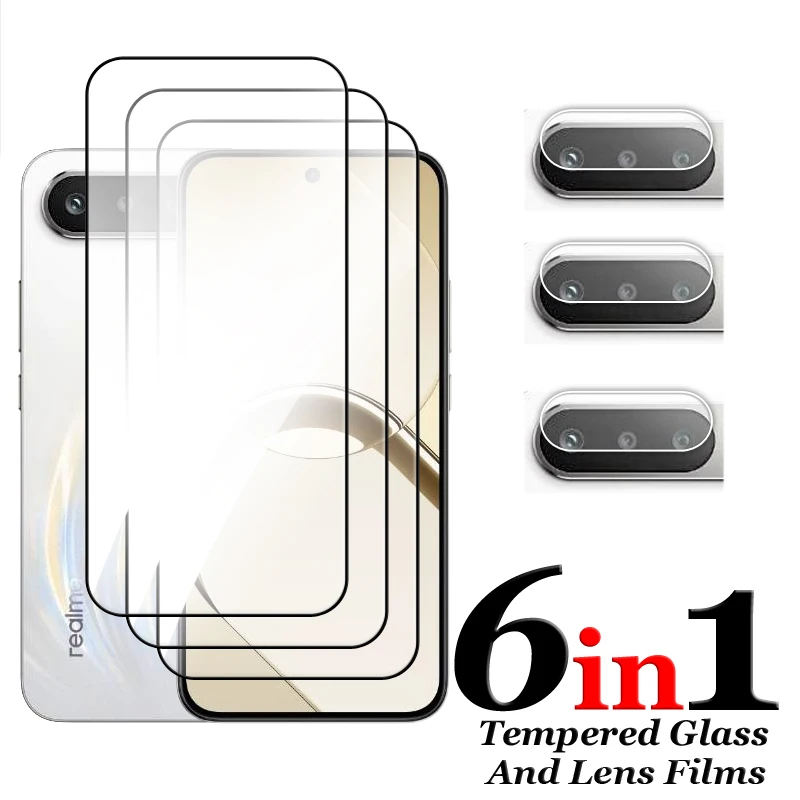 

For Realme 16 5G Glass For Realme 16 Pro 5G Tempered Glass 2.5D Full Cover Glue Screen Protector For Realme 16 5G Lens Film