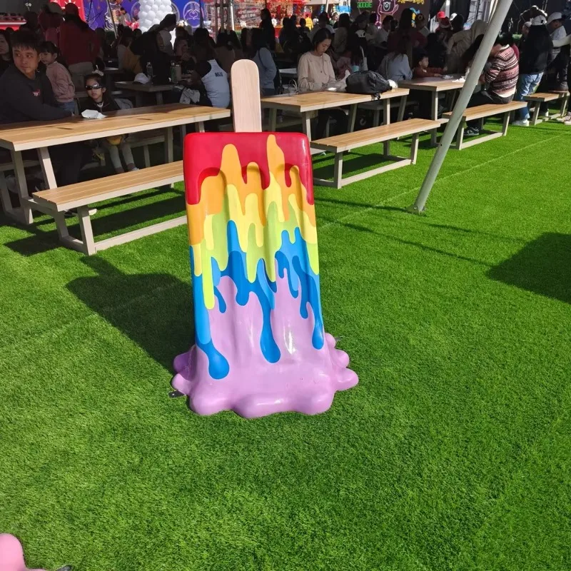 Commercial outdoor, durable fiberglass, drop ice cream model for theme parks, store decoration