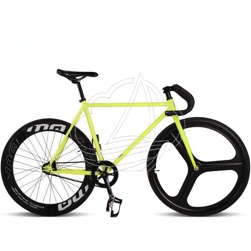 Freestyle Flat Ground Fixed Gear Bike, Magnesium Alloy 3-Spoke Wheel, High  Steel Bicycle for Adults