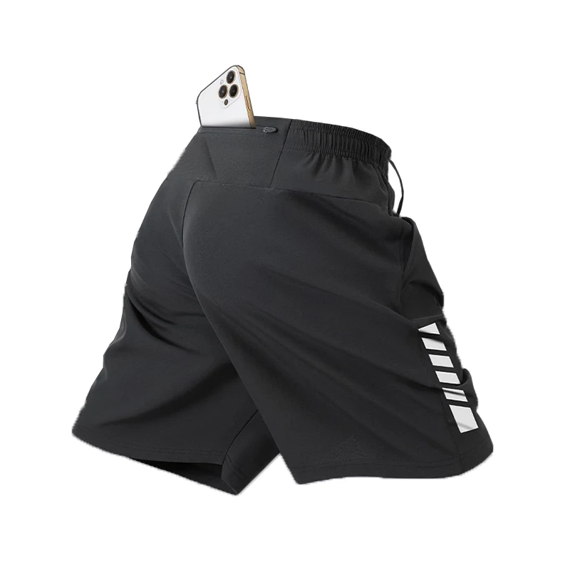 New Black Running Shorts Men Striped Printing Loose Basketball Sport Gym Breathable Shorts Fitness Training Workout Bottom Male image 6