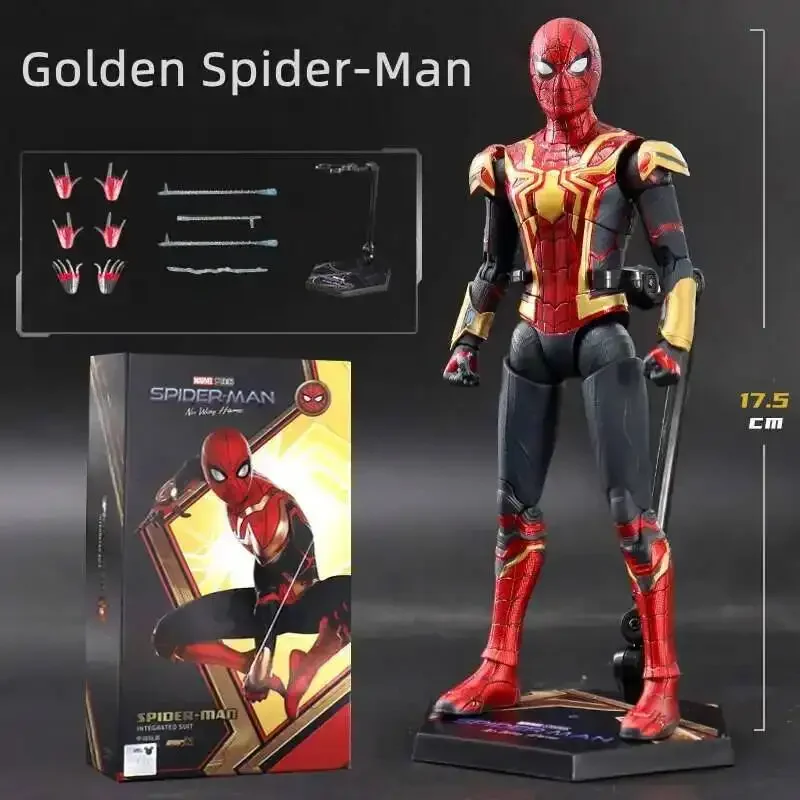ZD Iron Spider 2.0 Spider-Man Legends Figura de Acción Coleccionable de Peter Parker en Escala 1/10, Color Dorado y Negro, Modelo de Juguete para Niños, Regalo