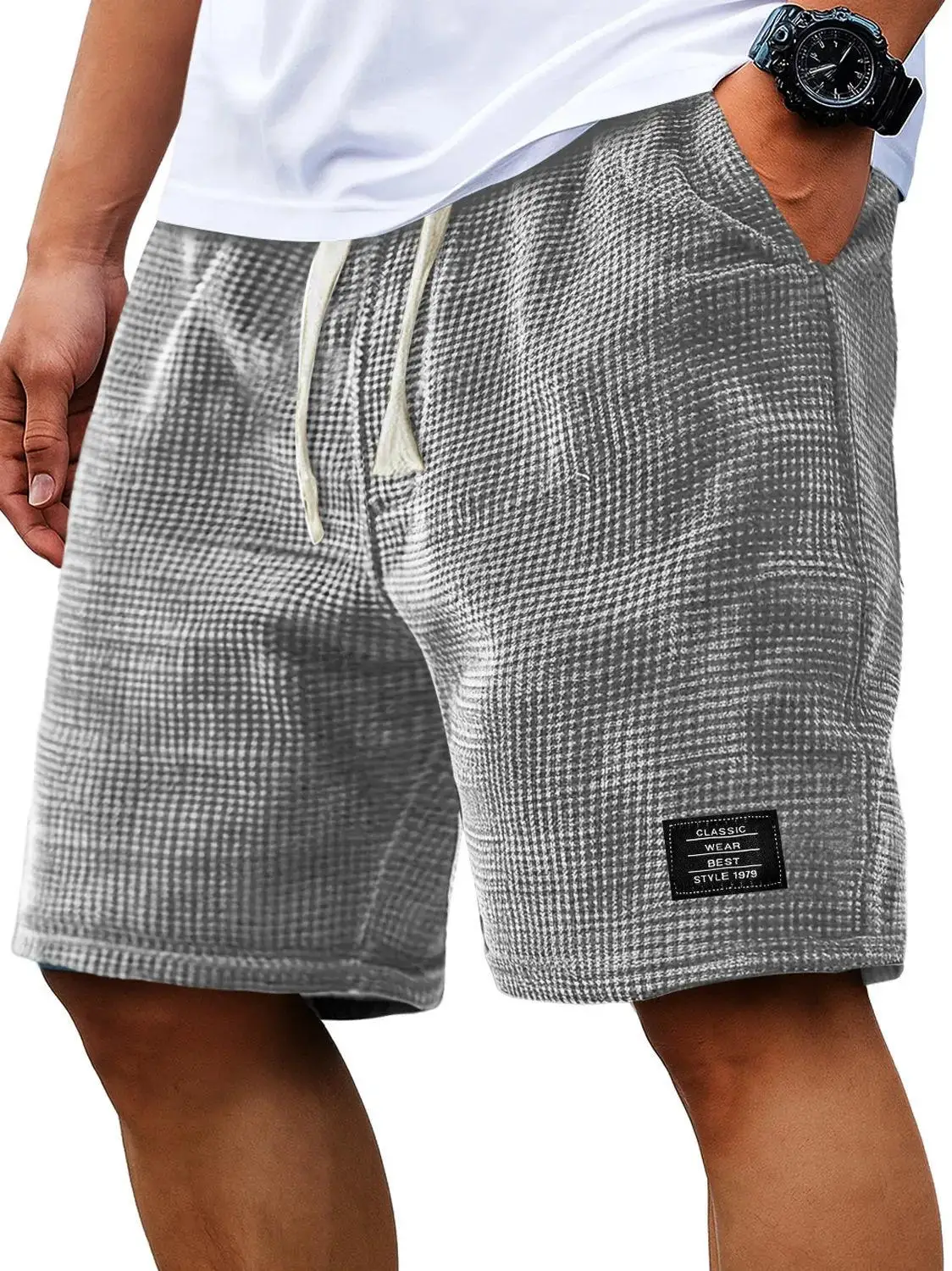 New men's shorts, men's casual shorts, men's beach shorts, men's sports shorts, new fashionable plaid fabric, breathable