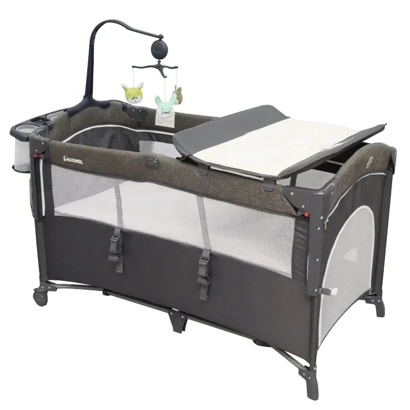 Baby Bassinet, Playpen with Mattress, Diaper Changer and Crib, Functional Bed, Packaged for Use From Newborn To Toddler.