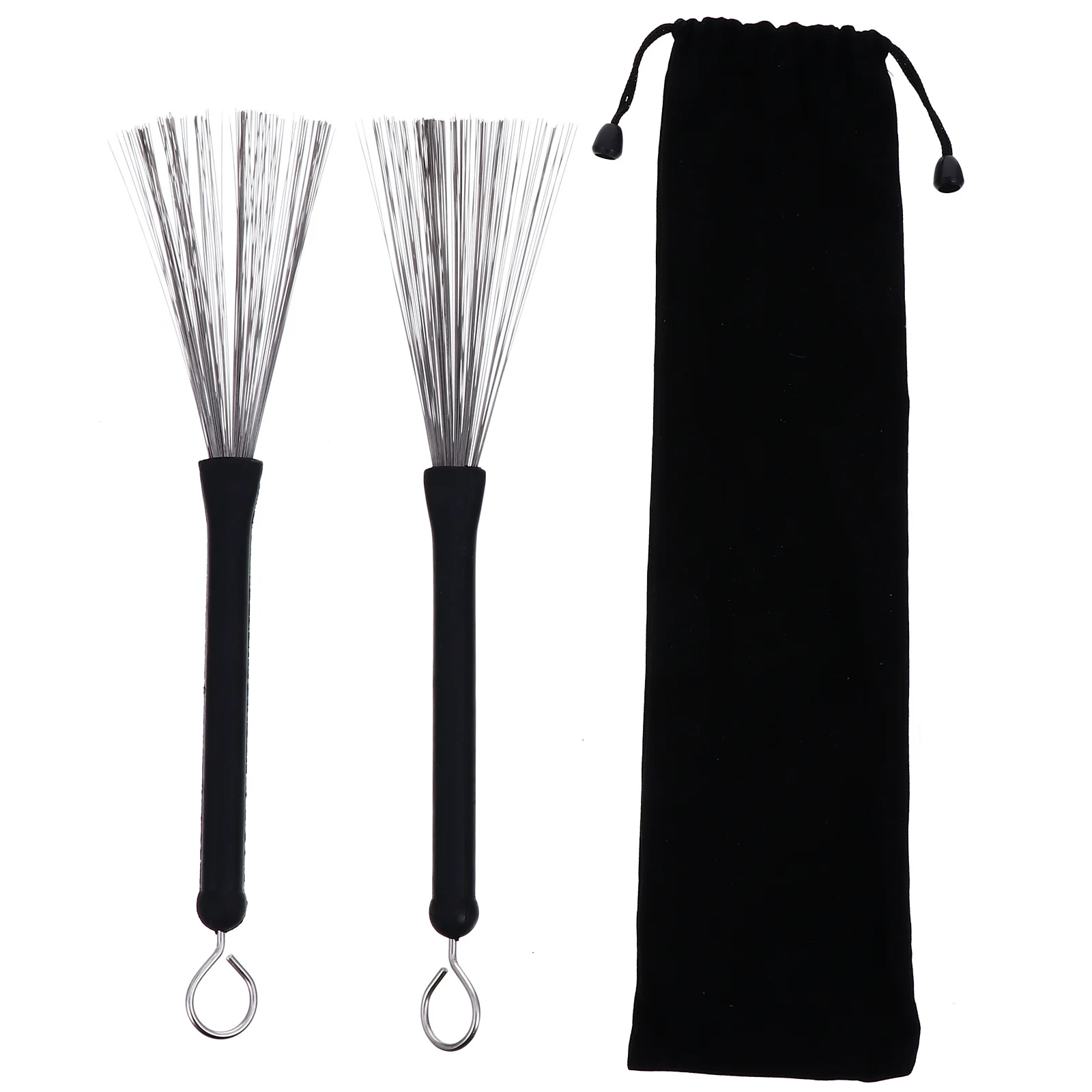 

1Pair Metal Drum Brushes Retractable Wire Drum Sticks Brush Suitable for Jazz Drums Good Spring Back Percussion Brush