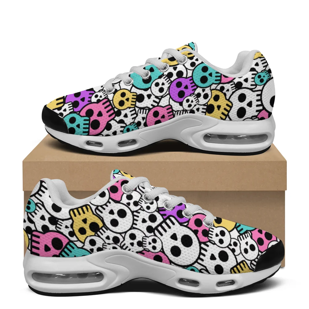Customizable color skull casual air-cushioned shoes breathable mesh upper unisex athletic shoes