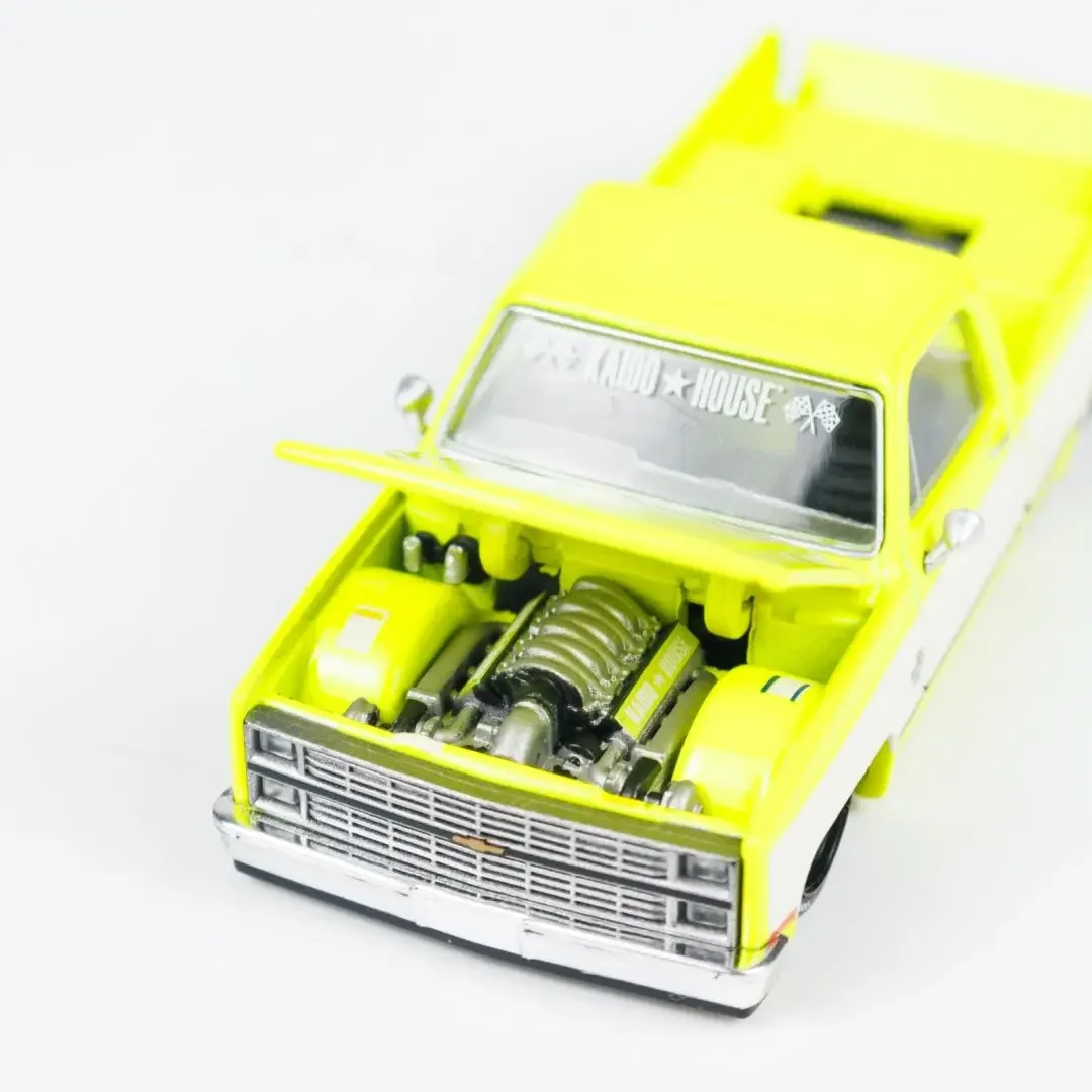 Kaido House  MINIGT 1:64 Silverado KAIDO Flo Yellow V1  Diecast Model Car