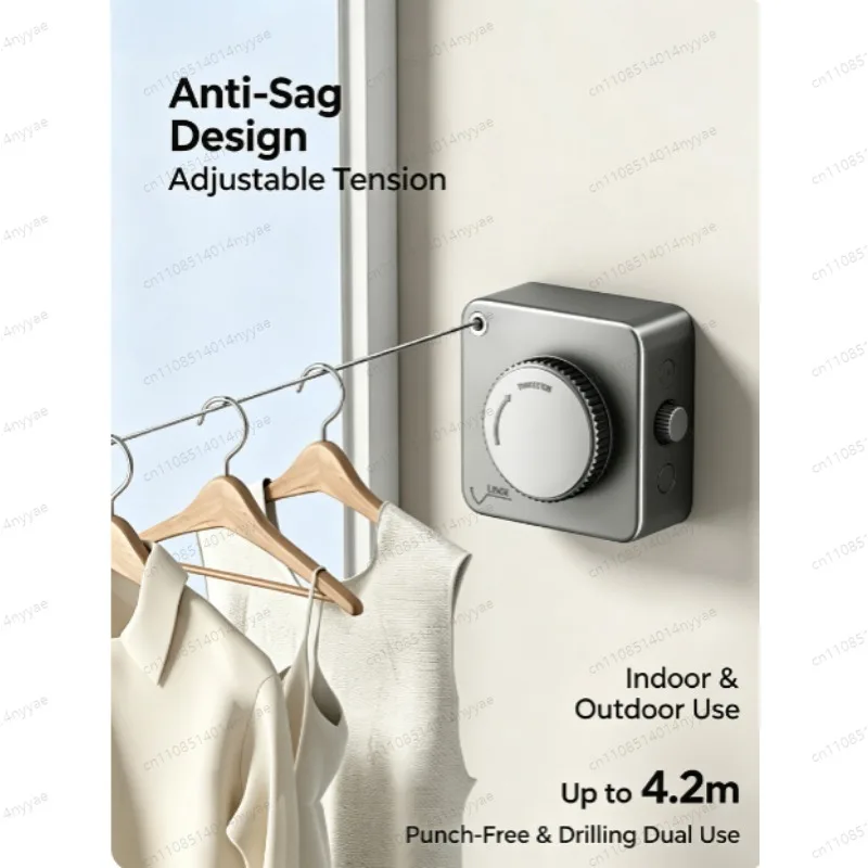 Invisible Retractable Clothesline | No-Drill Wall Mounted Stainless Steel Wire Rack for Balcony, Bathroom & Indoor Drying