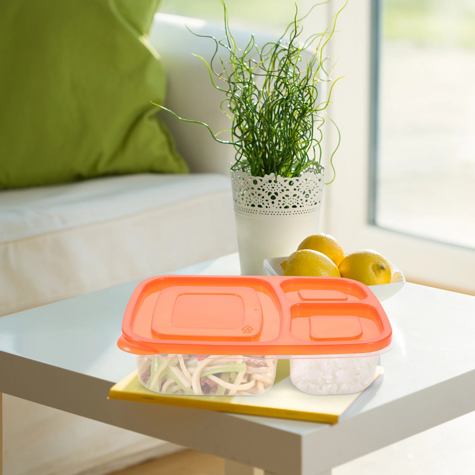 

3pcs Divided Lunch Box Plastic Grids Portable Meal Container for School Office Outdoor Kids Food Storage Safe