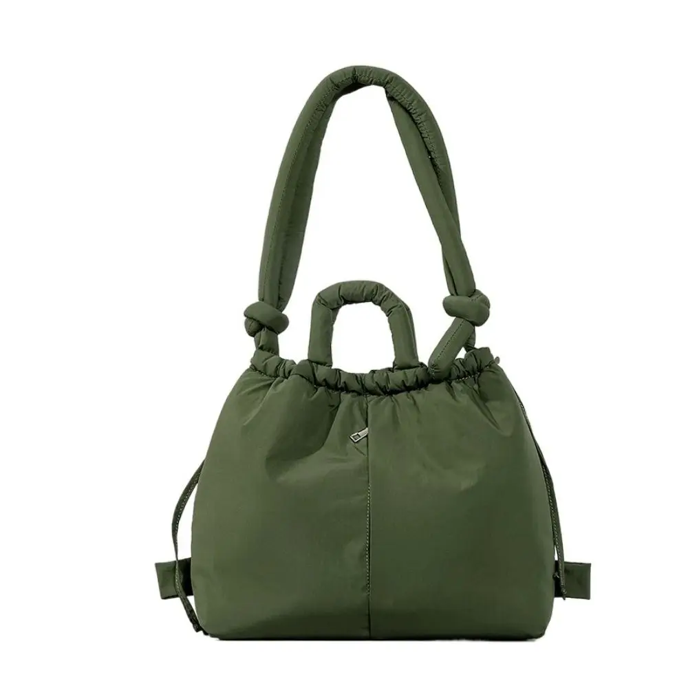 

Vintage Soft Nylon Padded Tote Bag Quilted Large Capacity Crossbody Bags Puffy Lightweight Women's Handbags Workout