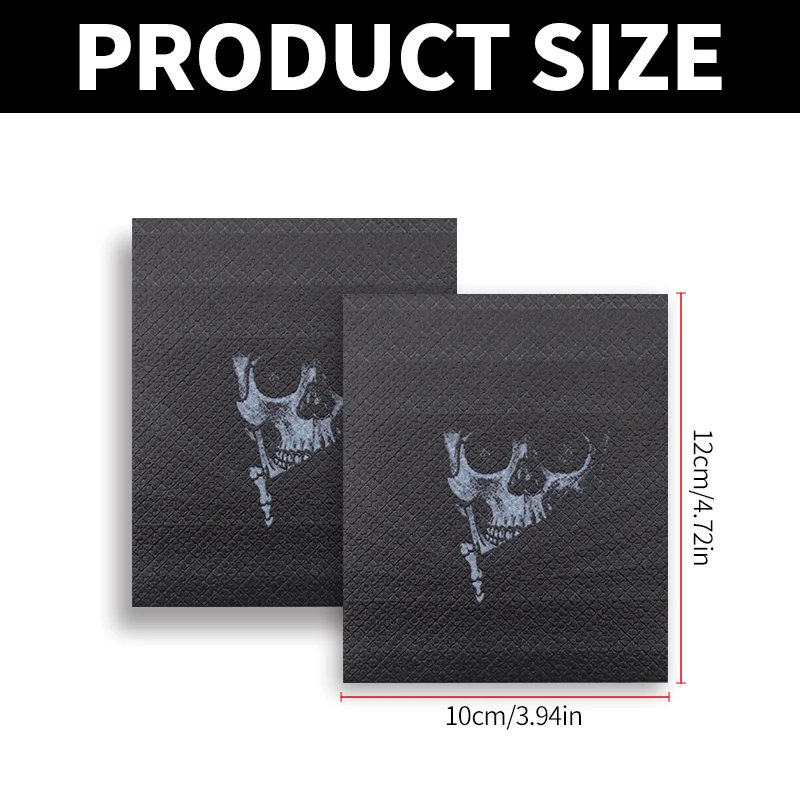 2Pcs 2D Flat Skull Handlebar Vinyl Sticker, Waterproof Decal for Motorcycle Scooter Bike Helmet Decor, Holiday Gift