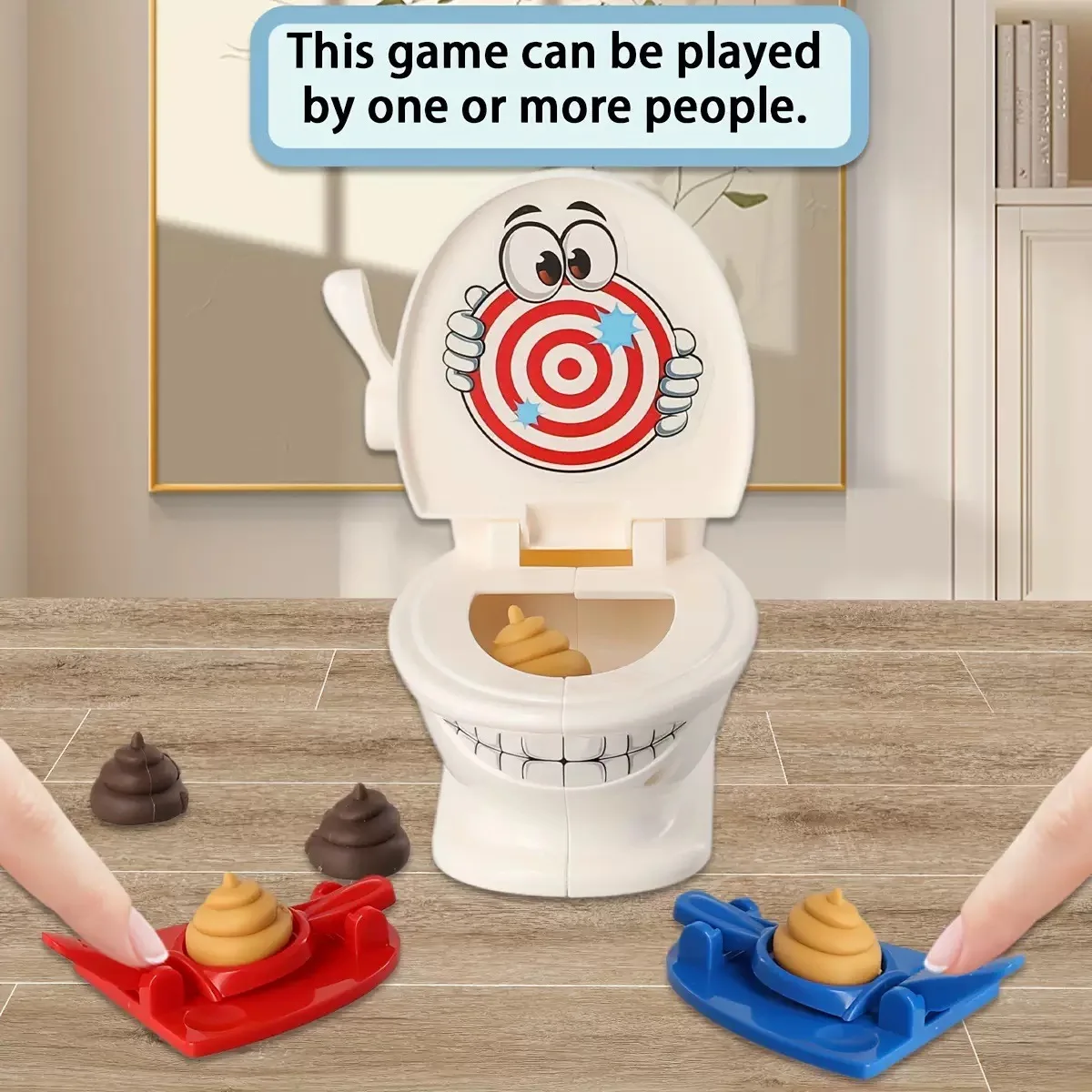 Toilet Target Shooting Game, Interactive Desktop Prank Toy Set