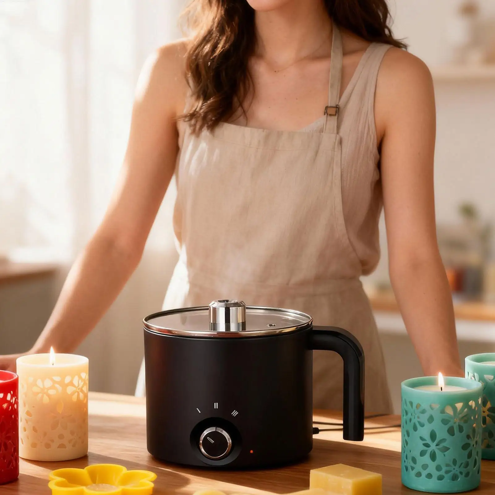 

Candle Wax Melting Pot 1.5L Electric Heat-Resistant Pitcher Candle Making Pot Melting Pitcher for Soap Candy Chocolate Butter