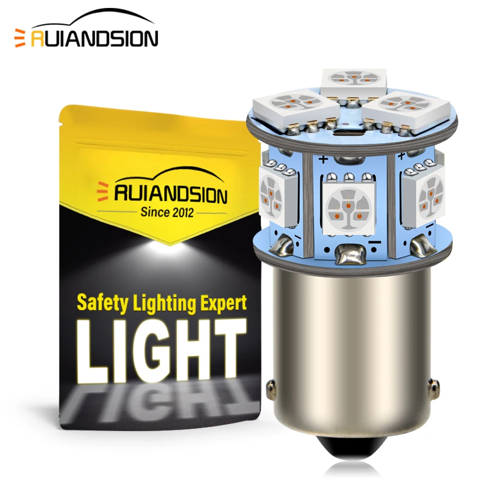 

2PCS 6-30V Universal Car Accessories BA15D Turn Signal Light LED 1156 BA15S P21W Rear Tail Brake Reverse Lamps White Red Yellow