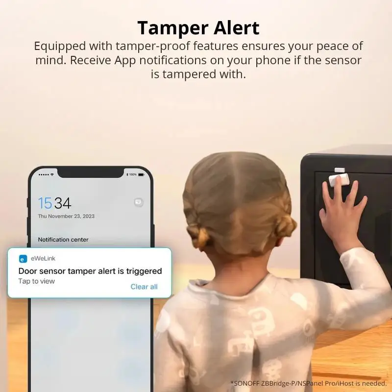 SONOFF SNZB-04P Zigbee Door Window Sensor Tamper Alert Local Smart Scene Linkage Smart Home Security Work With Alexa Google