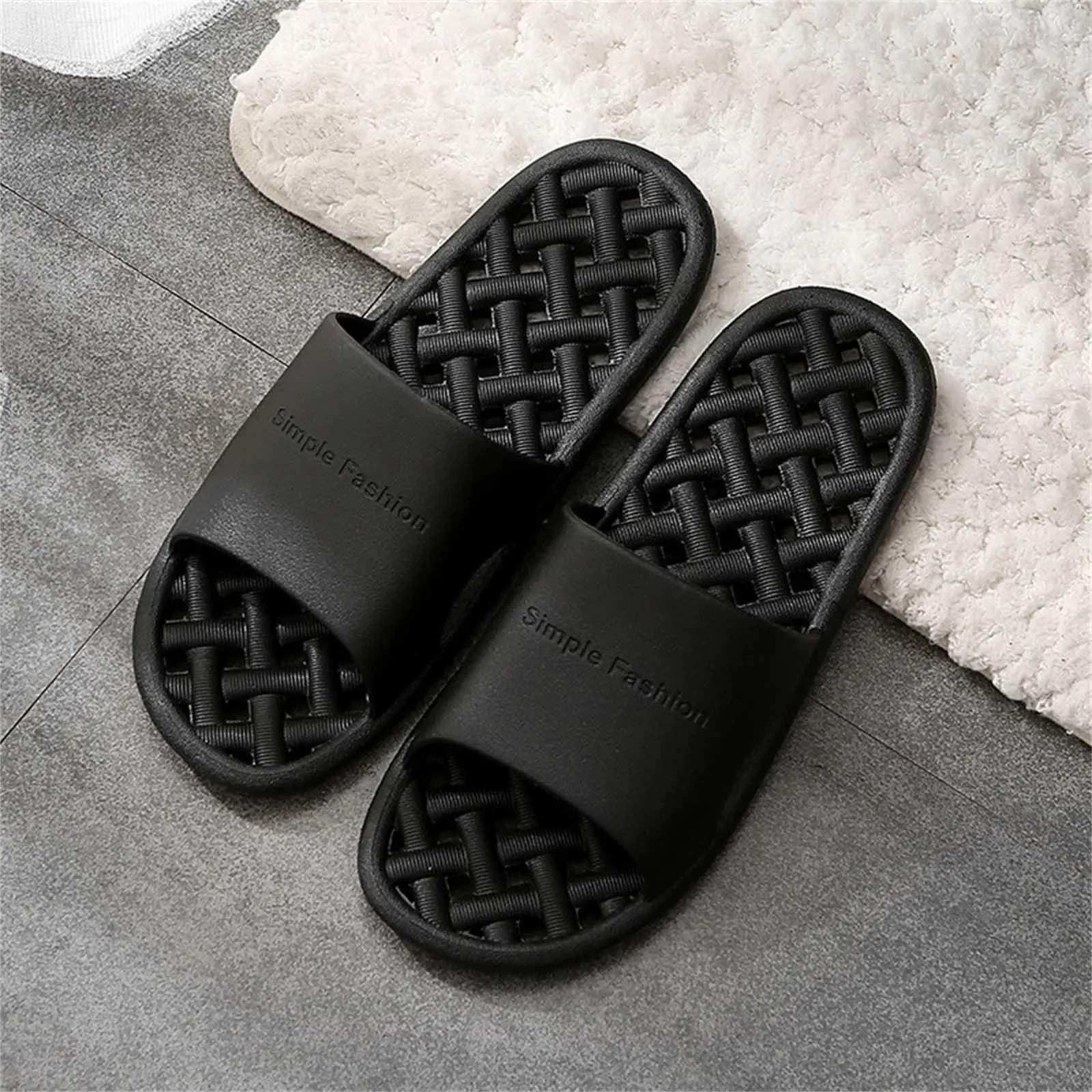 Gentlemen Couple Slippers Bathroom Slippers Flat Hollow Out Home  Crazy House Slippers For Men chaussure homme