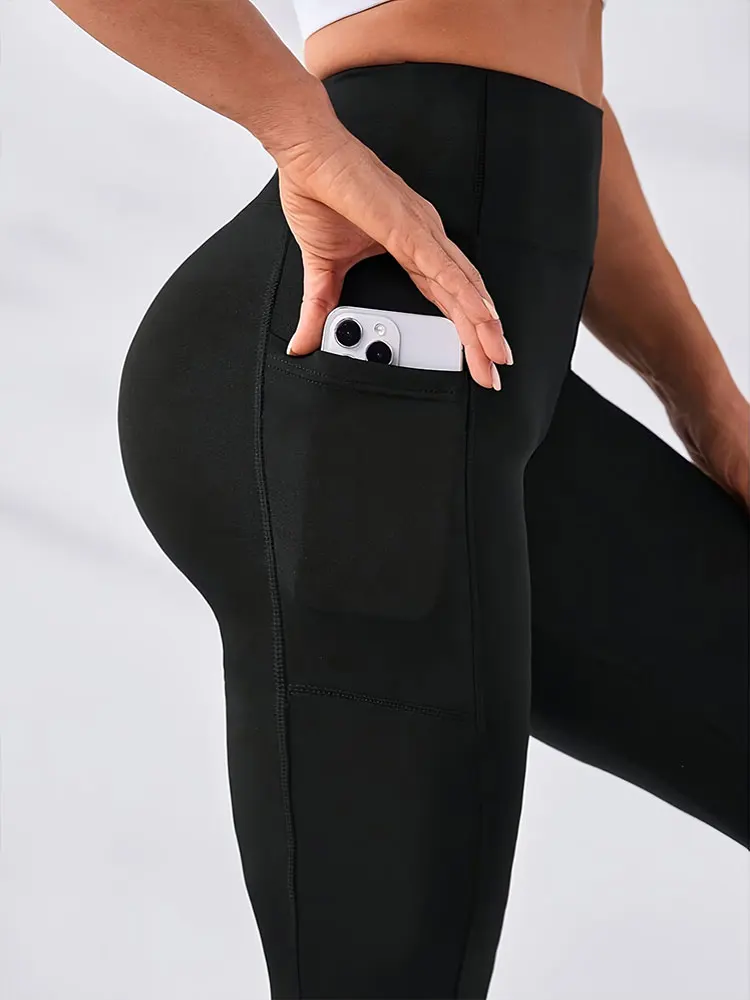 Women's High Waist Yoga Pants High Stretch Tummy Control Double Pockets Leggings Spring Casual Outdoor Sports Fashion Long Pants