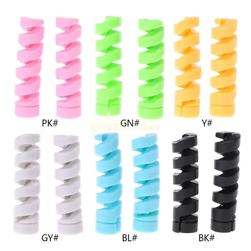 Pacchetto F62C copertura protezione del cavo del telefono cellulare 2pcs, cavo del caricatore USB a spirale per CAS