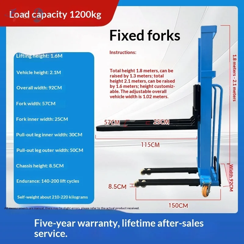 1T Portable Stacker Truck AC Auto Lift Motor Powered Efficient Cargo Loading Unloading Stacking Machine