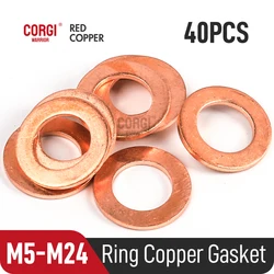 M5 M6 M8 M10 M12 M14 M16 M18 M20 M22 M24 8-40P Copper Metric Flat Crush Sealing Washers 24 sizes Boat Red Brass Seal Ring Gasket