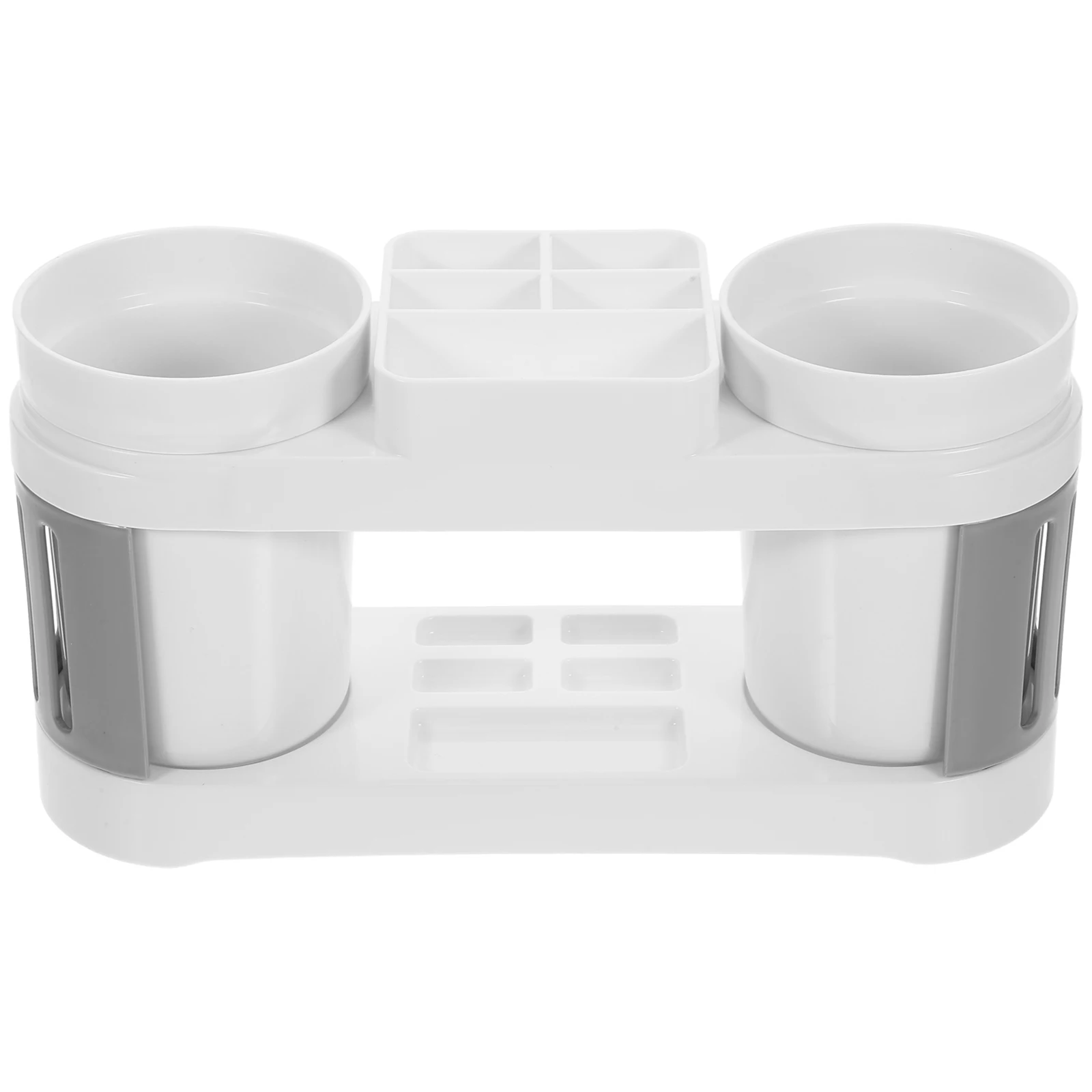 

Toothbrush Holder Bathroom Organizer Countertop Toothpaste Razor Storage Rack Multi-Grid Toothbrush Rack Diatomite Design