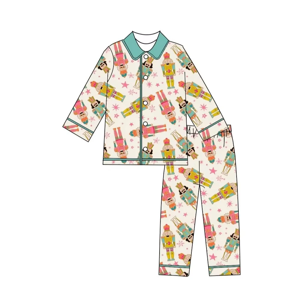 Thanksgiving Boutique Children's Pumpkin Set Long Sleeves  Christmas Clothing Girls Boys Nutcracker Pajama Set