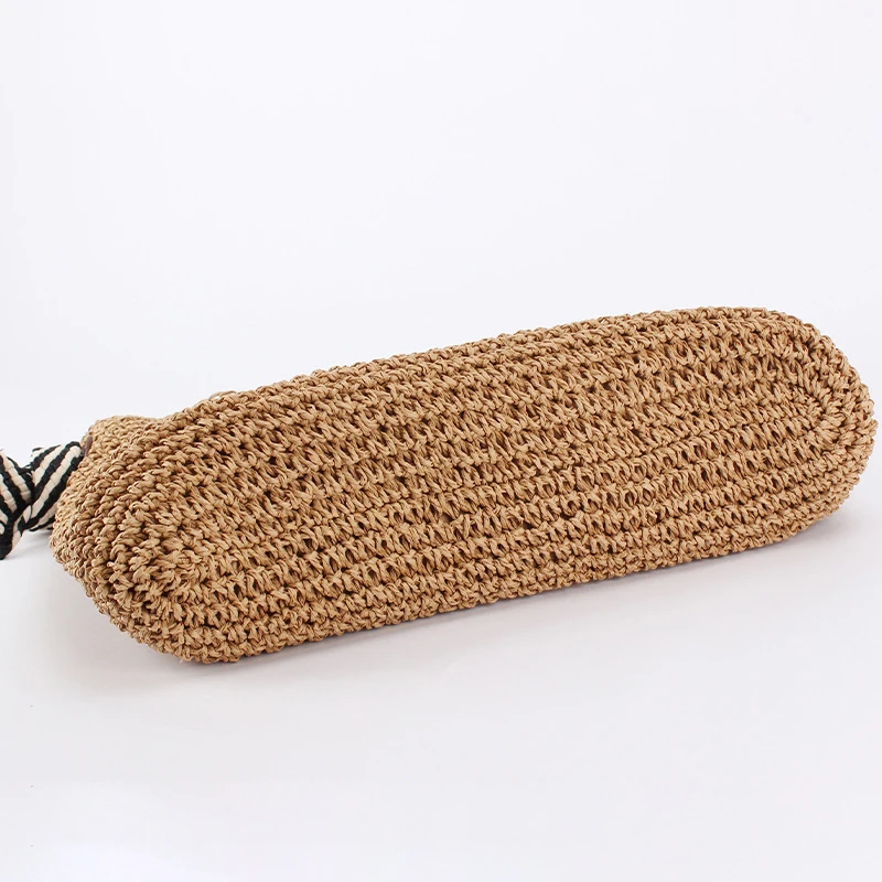 Fashion Straw Beach Basket Bag Women Rattan Shoulder Bag Large Capacity Hand-made Woven Handbag Female Purse Totes