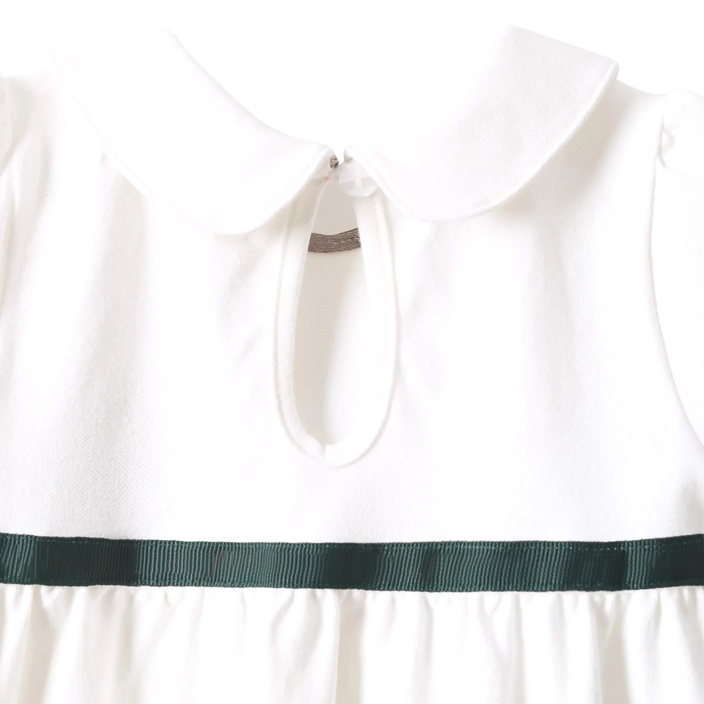 Summer New Style Short Sleeve  Loose Cotton Girls Dress with Ribbon Bow on Chest Simple Casual Style Big Girls Kids Clothes