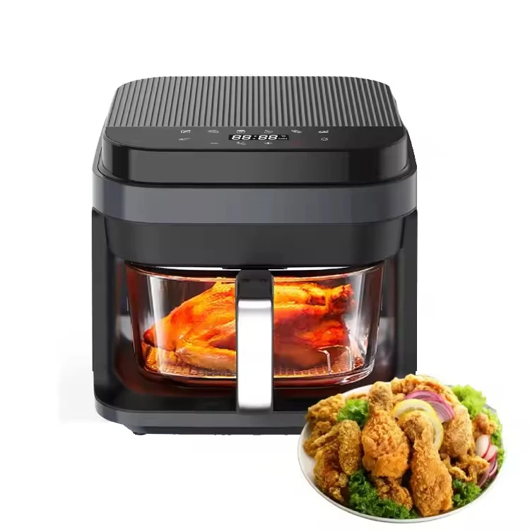 

2026 New Model Multi-functionalNew Design Digital Glass Air Fryer Detachable Drawer 5.5L 6QT Smart Air Fryers with 360° Visible