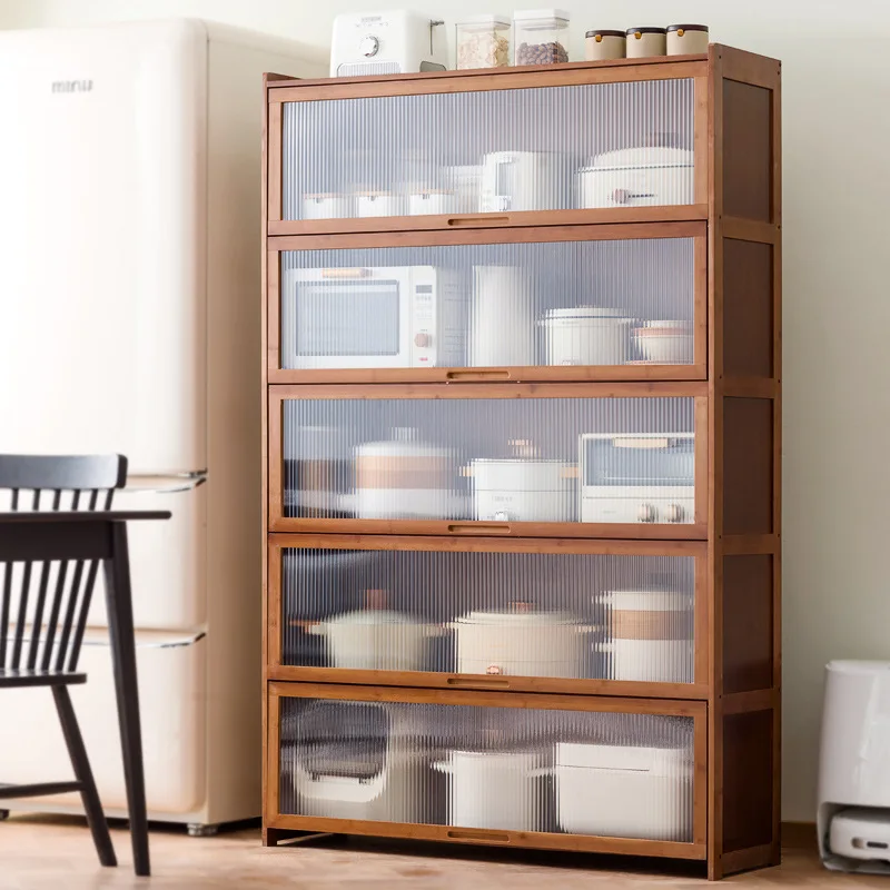 

Kitchen rack Floor-to-ceiling multi-layer storage cabinet Multifunctional extended cupboard Microwave oven Pot rack Mealside