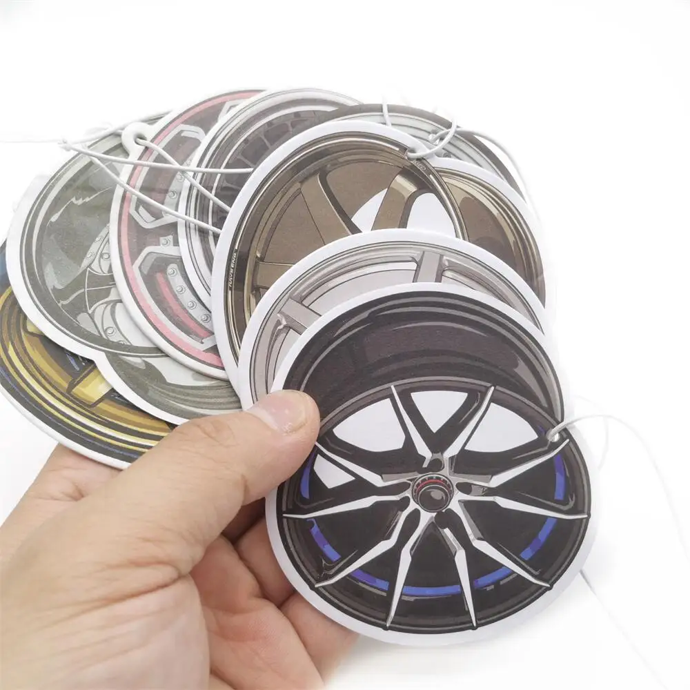 New Style Wheel Rim Air Freshener Hanging For Car Rear View Mirror Perfume Pendant JDM Solid Paper For BBS Auto Parts Wheel Hub