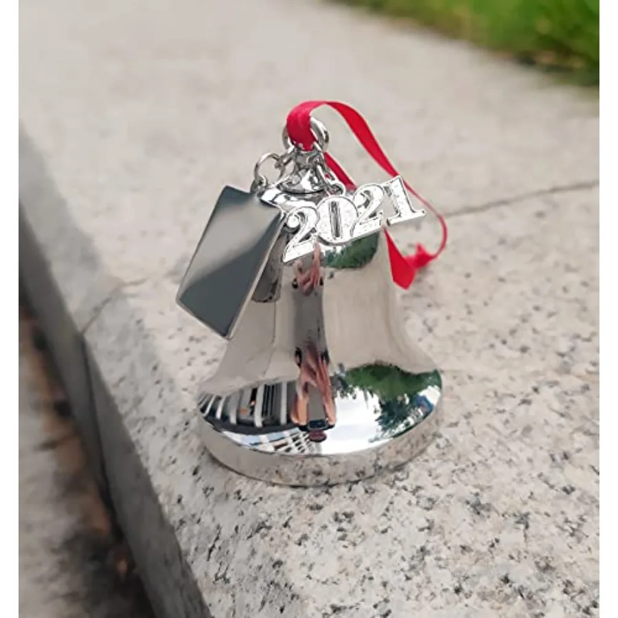 FKOG الفضة 2025 عيد الميلاد جرس مزلقة جرس زخرفة مع أجنحة الملاك لذكرى الزفاف ذكريات متزوجة حديثي الولادة الديكور