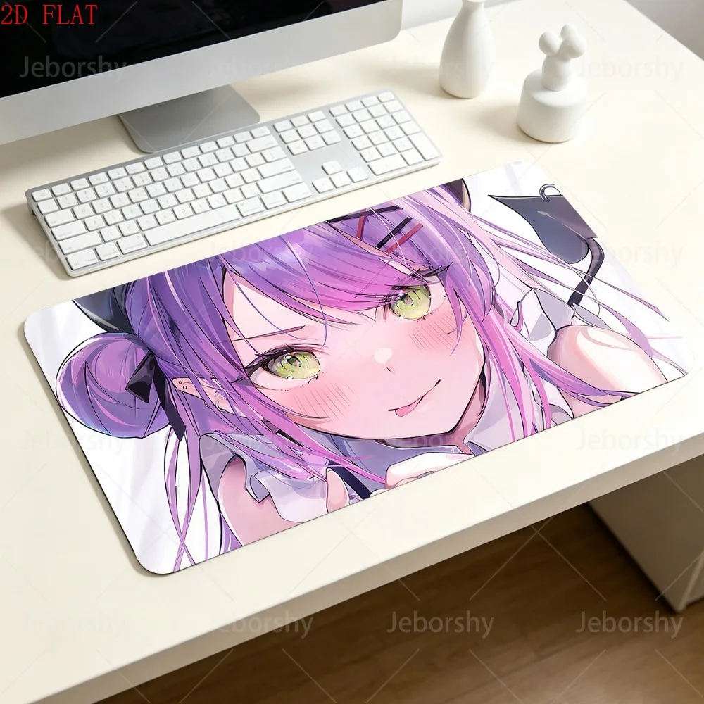 Mouse Pad Hololive Tokoyami Towa Mousepad Laptop Anime Devil Girl HD Print Desk Mouse Mat PC Kawaii Purple Gaming Keyboard Pad