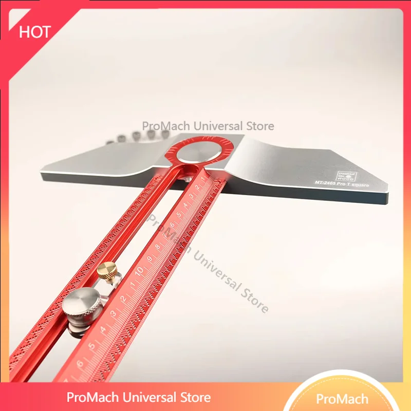 MT-2465 Pro Carpentry Marking Ruler Drawing Ruler T-Square Carpentry Measuring Tool Ruler 600MM/400MM Measuring Range