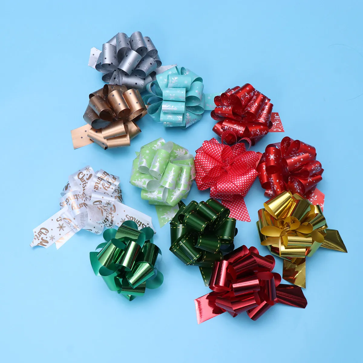36Pcs DIY Christmas Pull Bows Assorted Colors for Gift Boxes Wedding Party Home Decoration Wrapping Bows Basket Bow