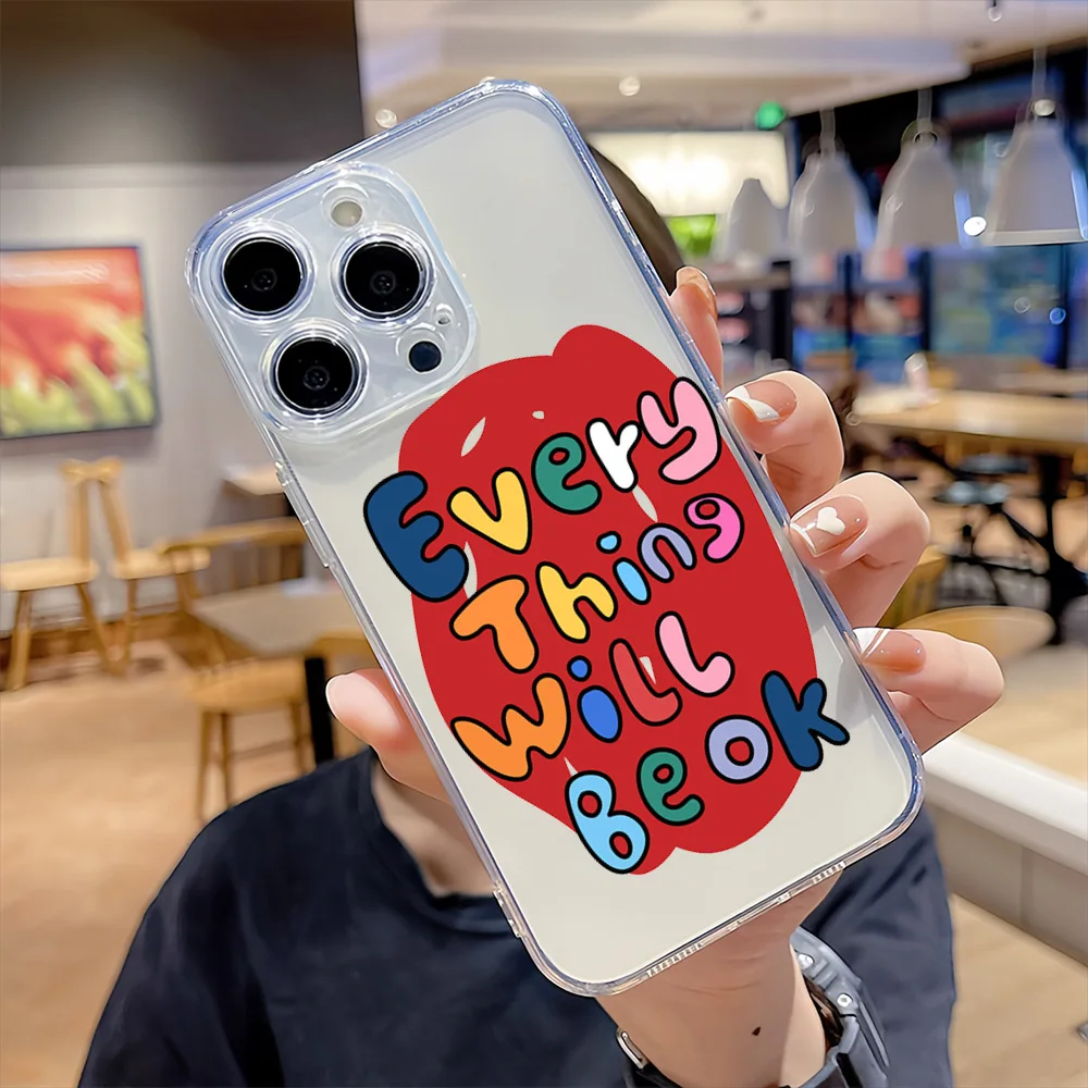 Every thing will beok For IPhone 16 15 14 13 12 11 Pro Max Plus Transparent Magnetic Suction Phone Case