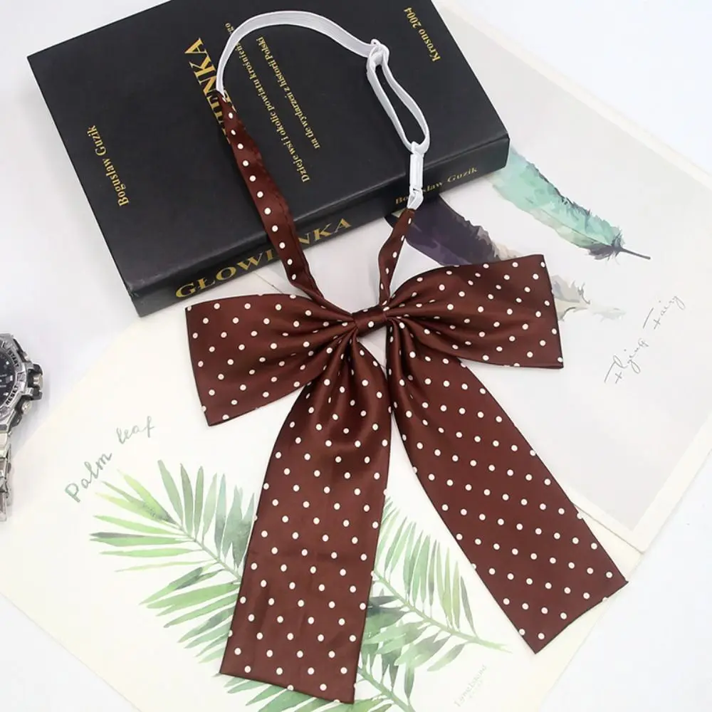 2 uds moda Bowknot JK pajarita poliéster elegante cinta pajarita lindo cuello de lunares flor uniforme Accesorios