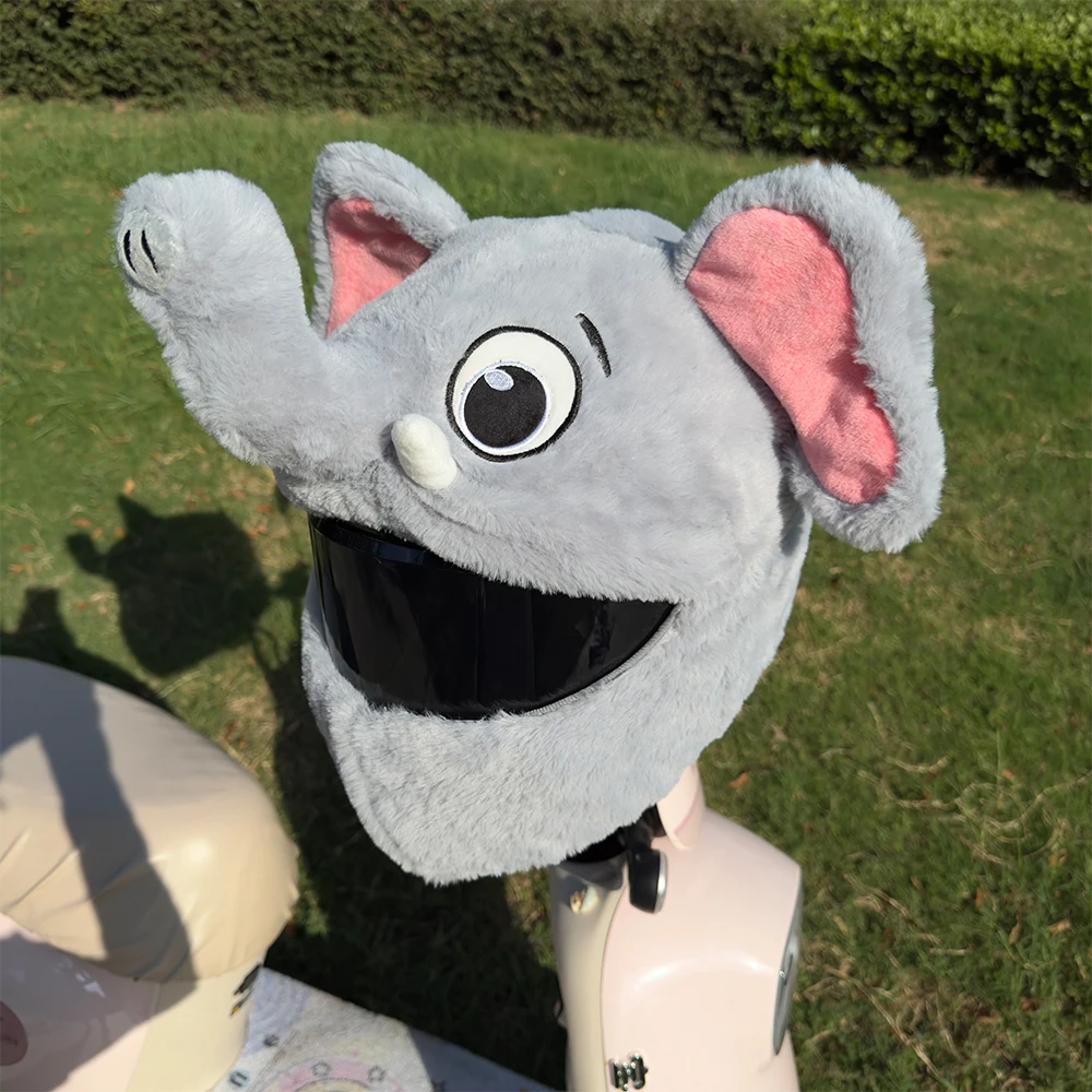 

Плюшевый чехол со слоном, мотоциклетный полный шлем, украшение, головные уборы, капюшоны, милая мультяшная маска, аксессуары для шлема Capacete Moto