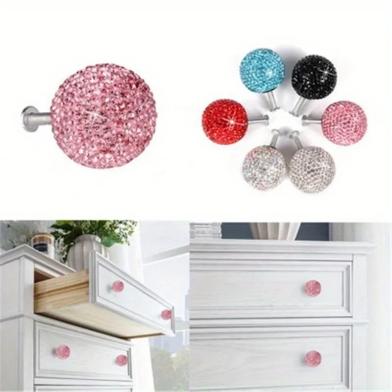 1Pc Shiny Handle Glass Knobs Handle Cabinet Drawer Wardrobe Door Pulls Furniture Accessories