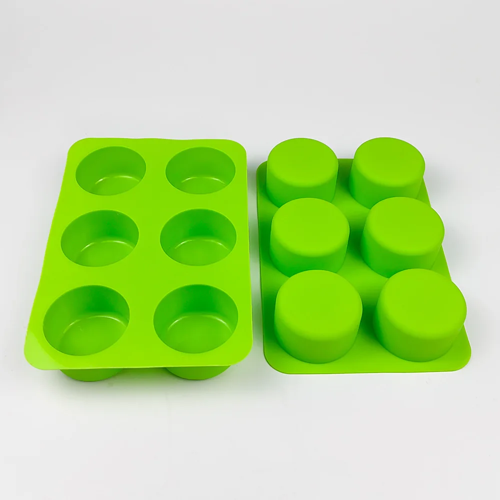 6 Hole Round Silicone Soap Mold Mousse Dessert Chocolate Baking Cake Tools DIY Handmade Making Candle Essential Oil Soap Mould