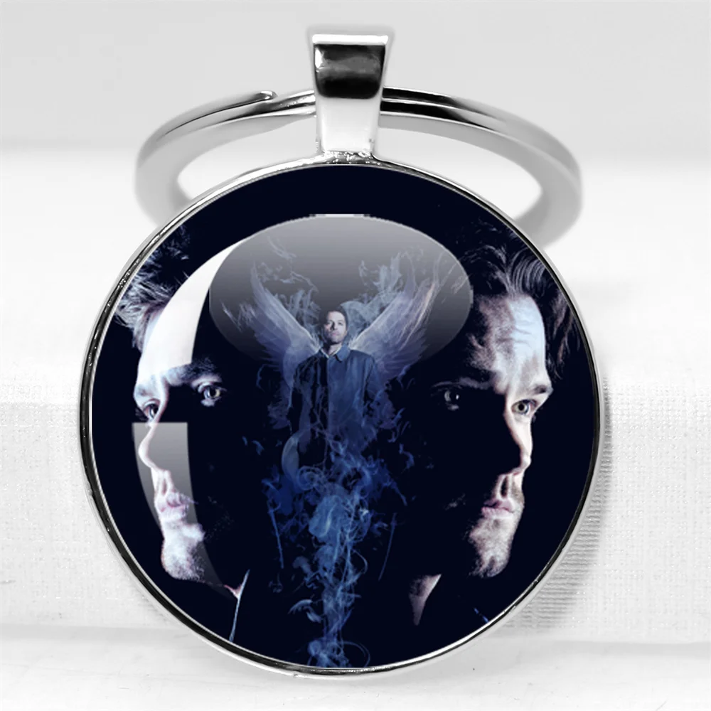TV-Show Supernatural Cabochon 25MM/30MM Schlüsselanhänger Dean und Sam Anhänger Schmuck Zubehör Schlüsselanhänger Fans Geschenk