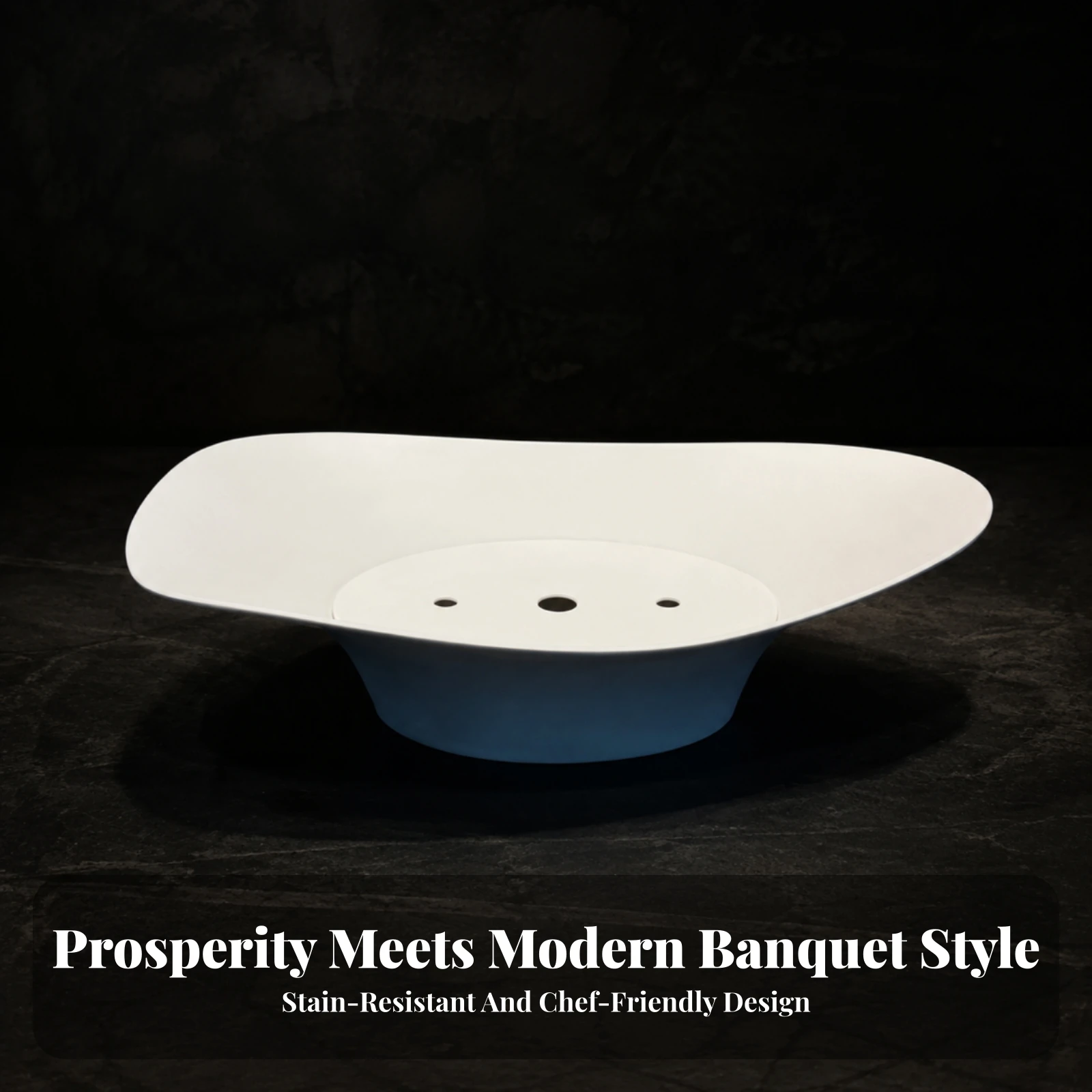 Sashimi Plate Melamine Serving Plate with Pedestal Base Sushi Platter Japanese Style Sashimi Platter Extra Large for Restaurants