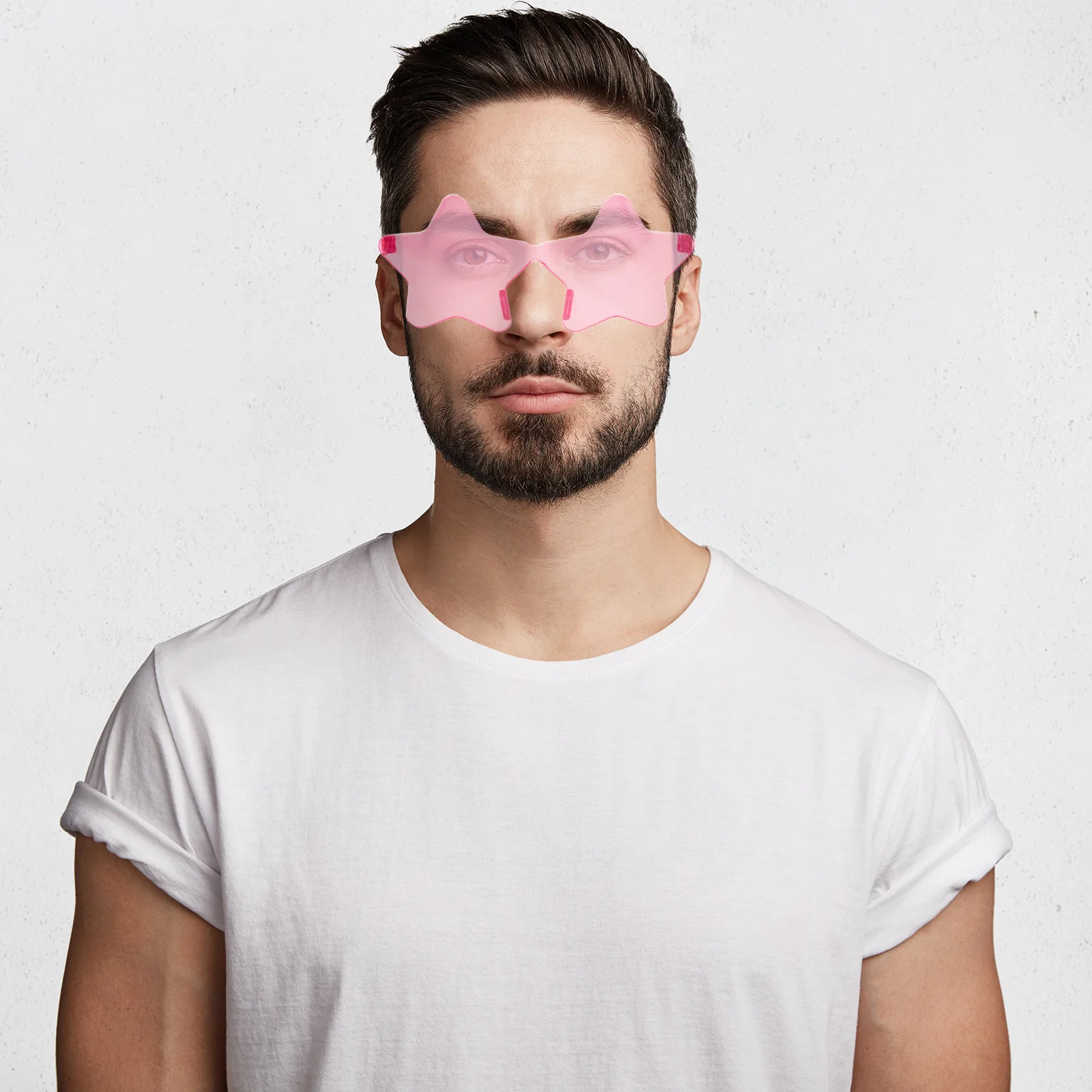 

2Pcs Star Sunglasses Candy Tinted Frameless Uv Protection Glasses for Halloween Birthday Travel Photography Accessory