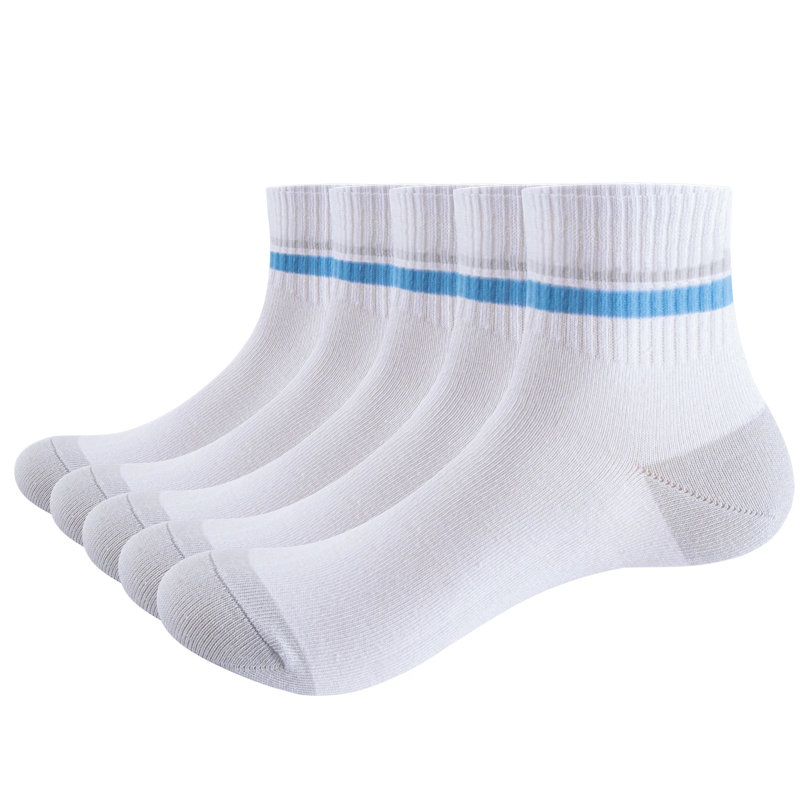 YUEDGE Mens Ankle Socks 5 Pairs Low Cut Lightweight Thin Cotton Sock For Men Size 37-41 41-44 44-46