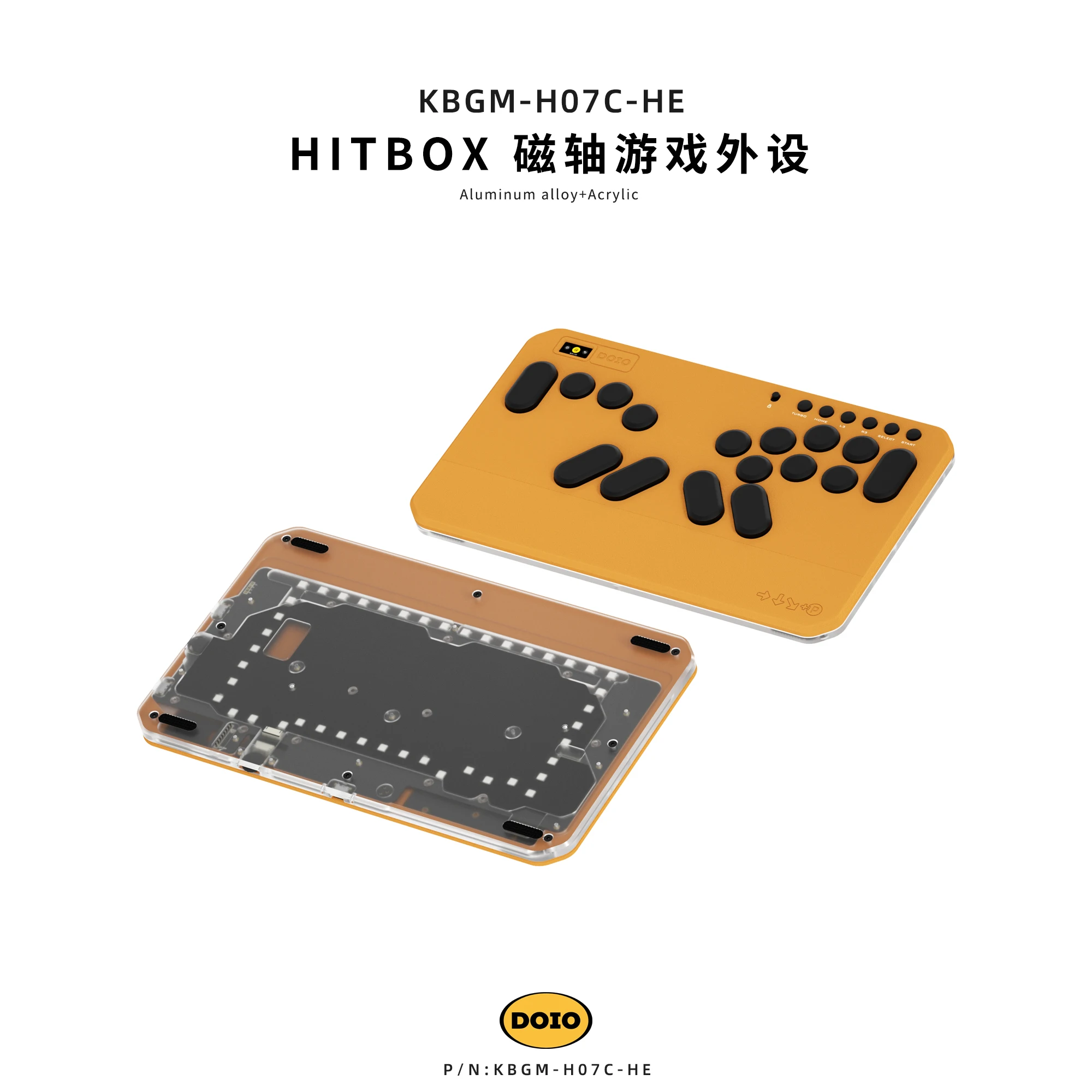 DOIO HITBOX KBGM-H02 Keyboard Sakelar Magnetik Baru Keypad Permainan Ergonomi PBT Aloi Aluminium Mendukung PS4 PS5 Switch PC Steam